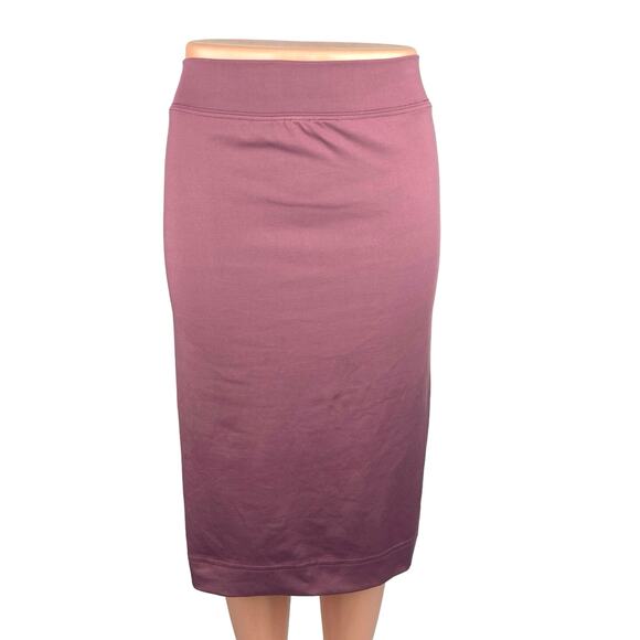 Kikiriki Pink Pull On Elastic Waist Stretch High Waist Straight Midi Skirt Sz S - Picture 1 of 4